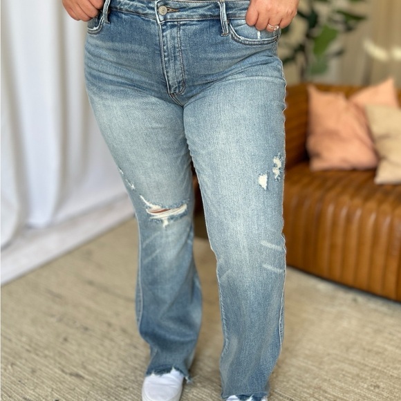 Judy Blue Full Size Medium Rise Tummy Control Destroy Flare ON SALE* - Picture 8 of 16